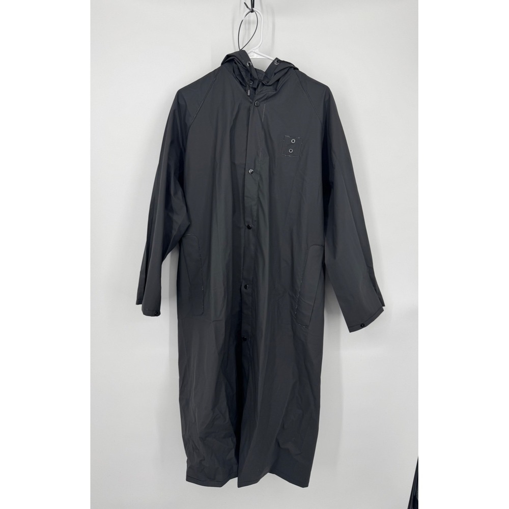 NWOT Security Officer Uniform Unisex Black‎ Large Waterproof Long Sleeve Coat